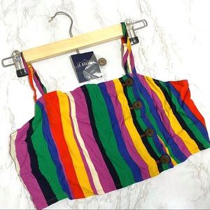 Rainbow Striped Crop Top